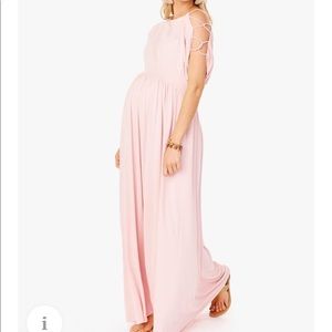 Ingrid and Isabel blush maternity dress